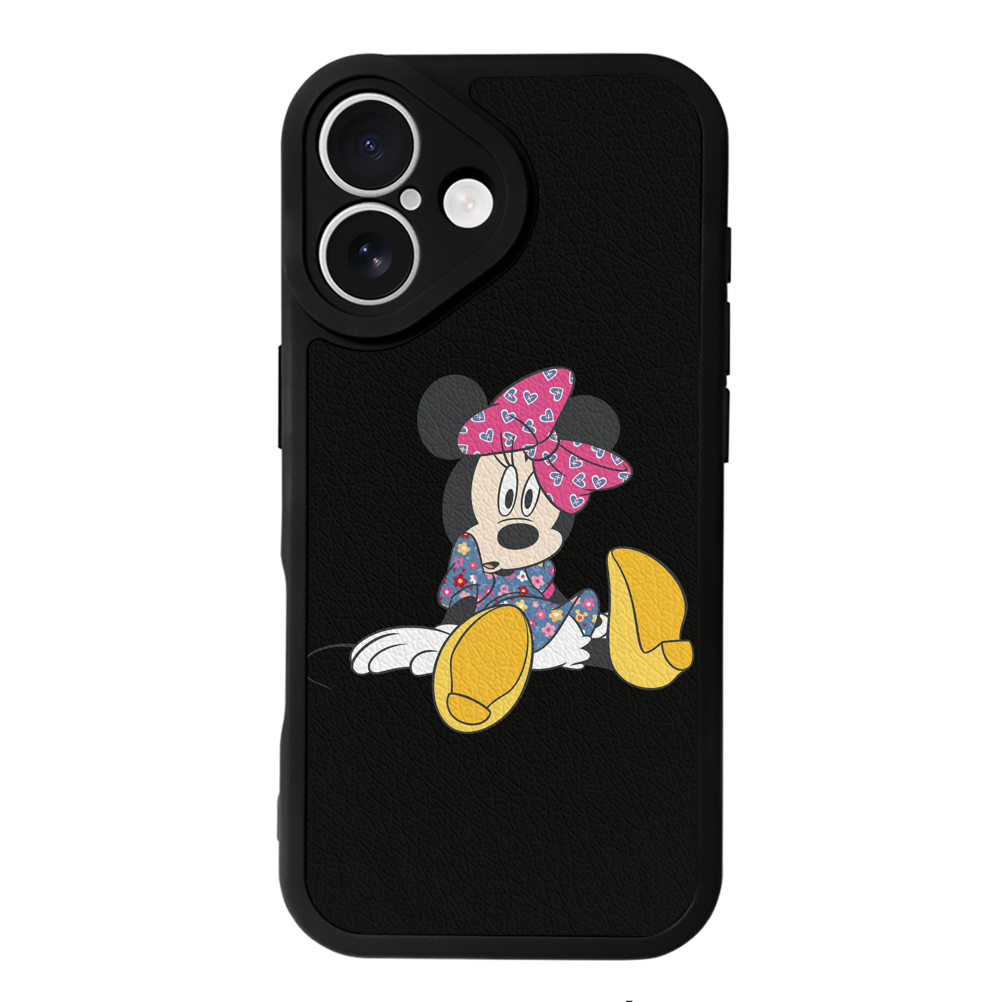 （画像用） ミッキーマウス Mickey Mouse 【iPhone 16シリーズ対応】シリコンスマホケース（レザー調） 材質：シリコン